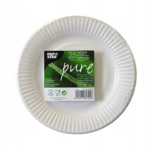 

Talerz z papieru okrągły biały Pure 23cm 25szt