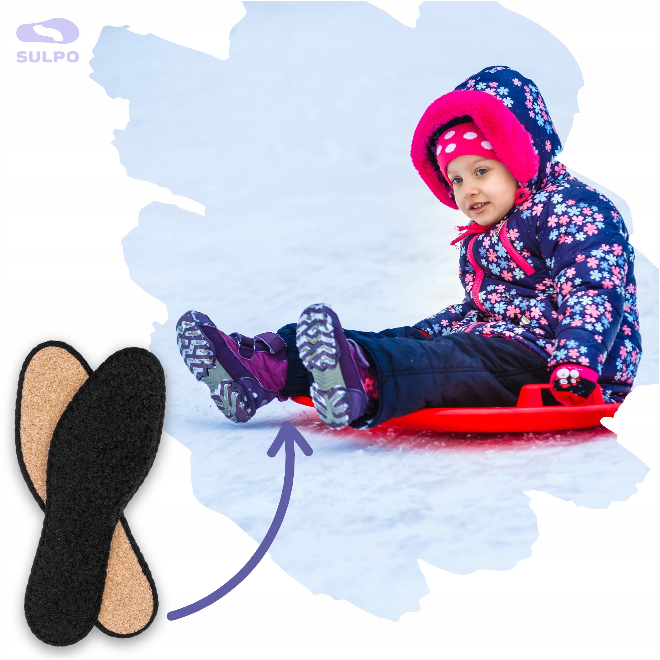 Zimowe wkładki do butów dziecięce wełniane ocieplające stopy czarne 29 Rozmiar 29