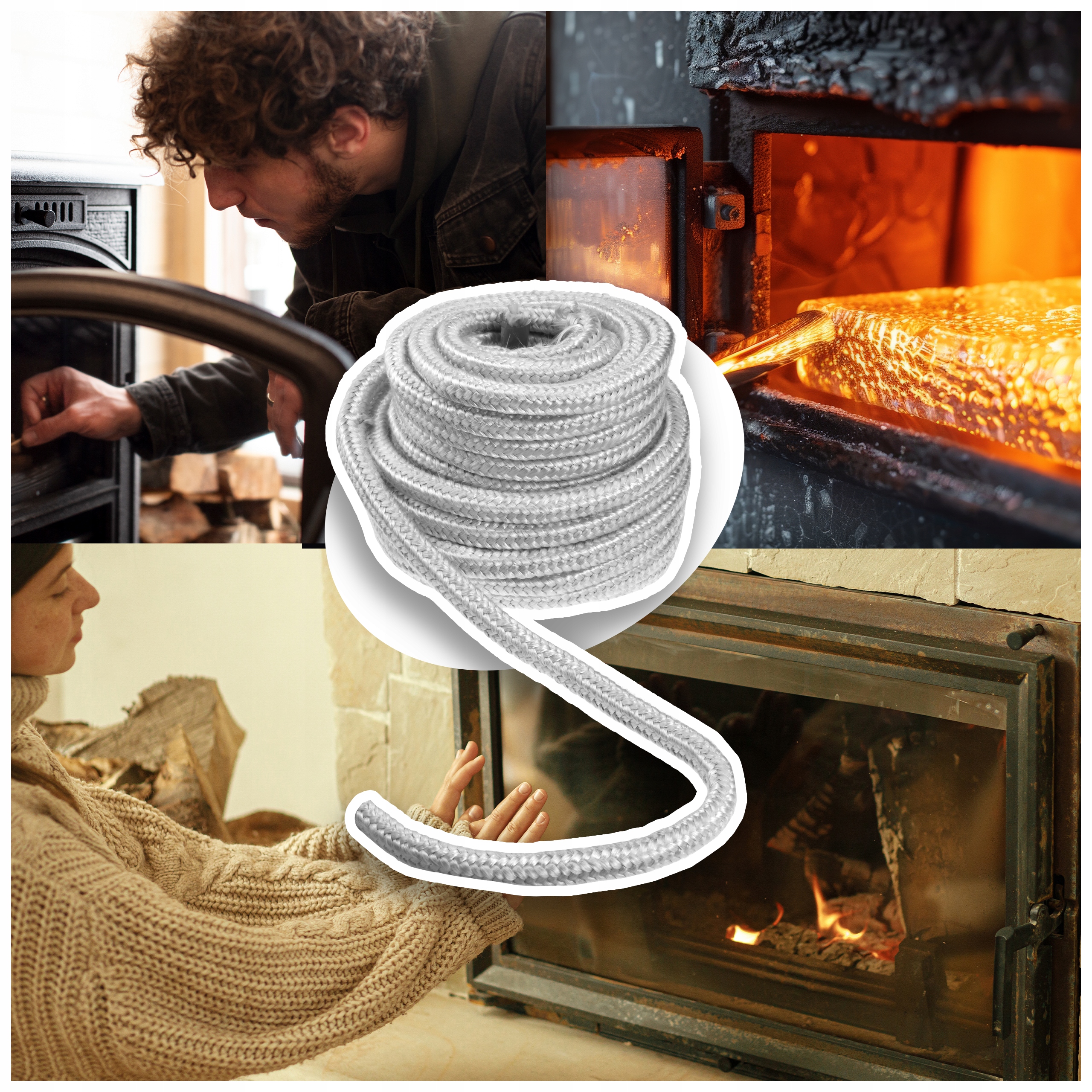 Szczeliwo do pieca SZNUR ŻAROODPORNY 18x18mm 1MB Kod producenta 3077