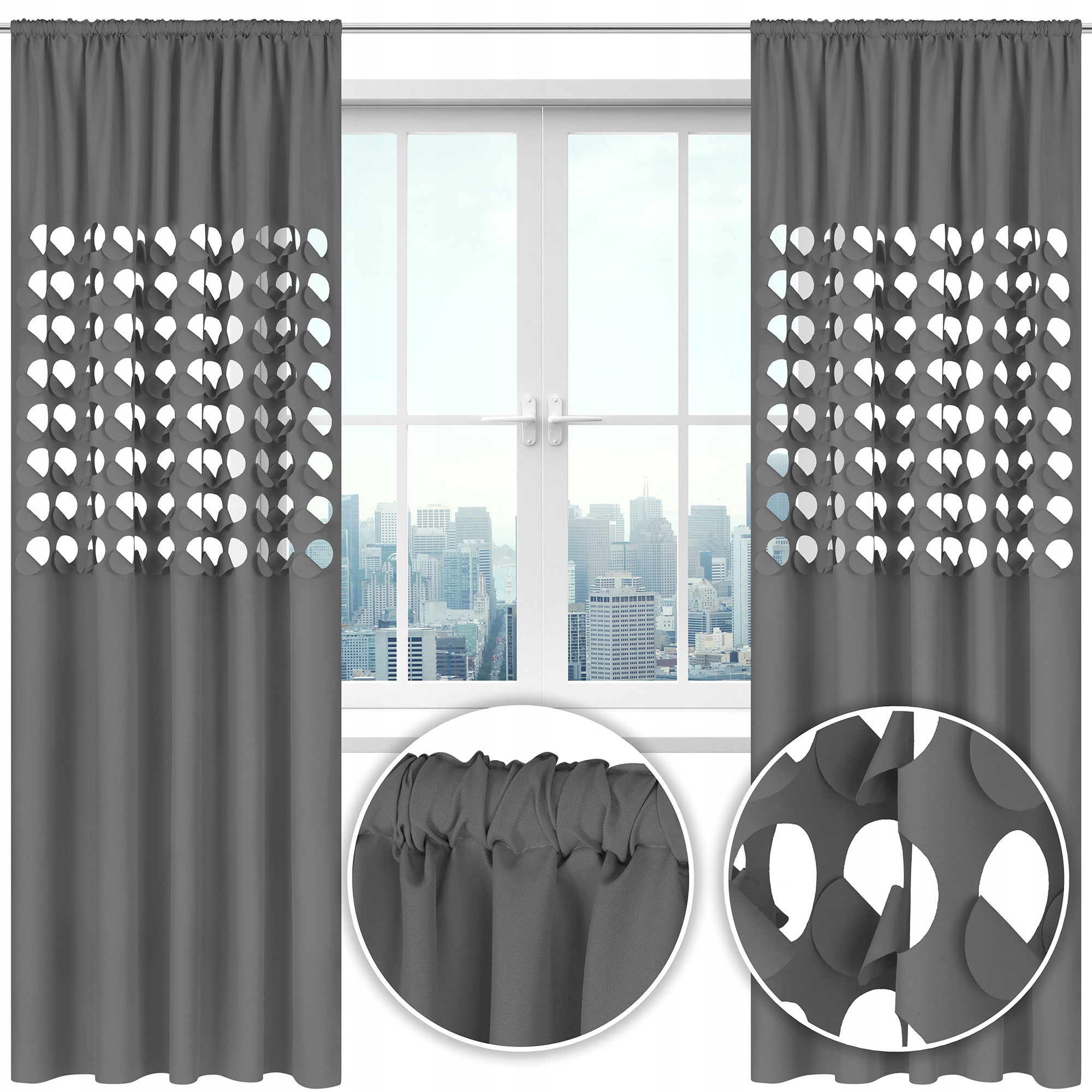 

Zasłona nowoczesna Glamur dziury 145x250