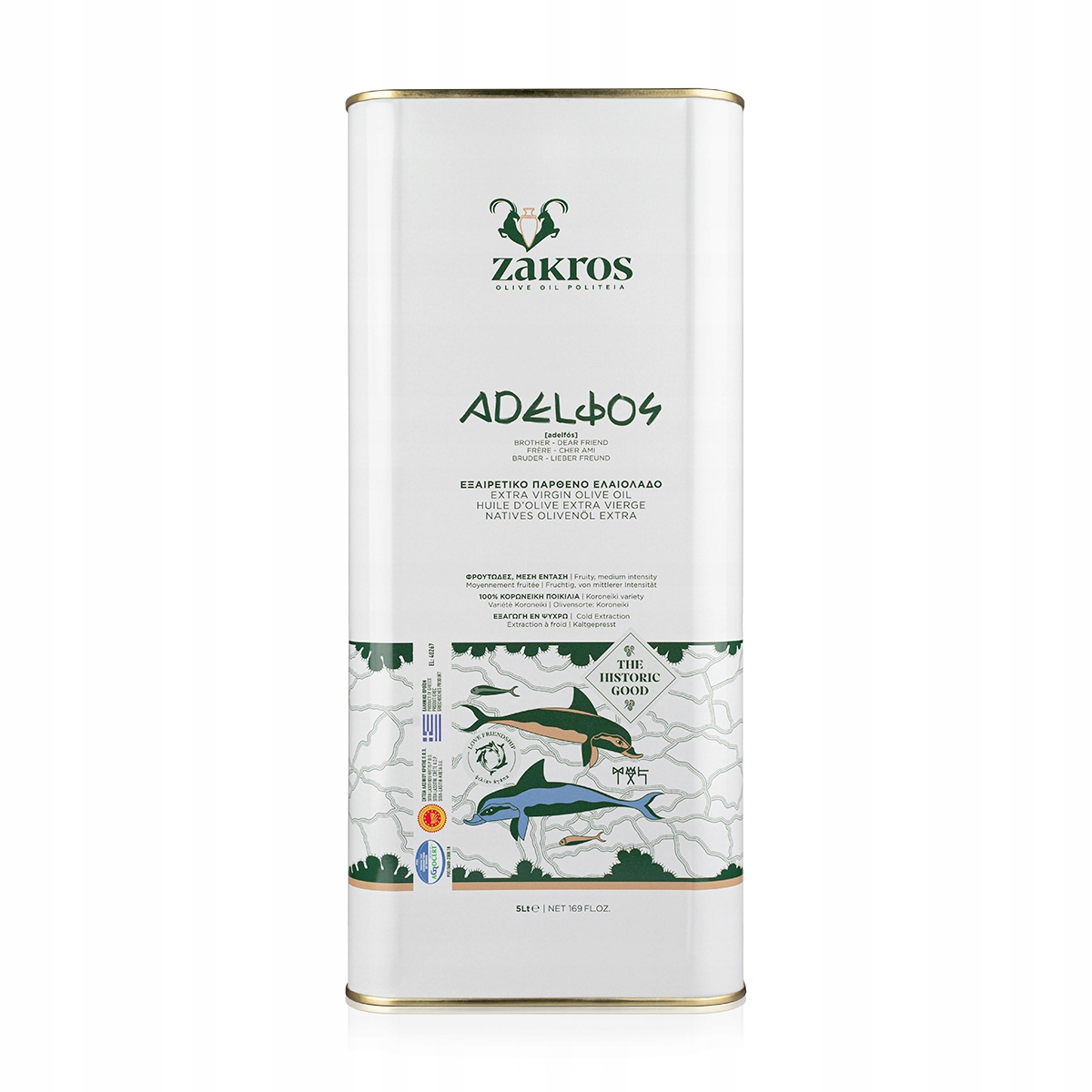 Levně Adelfos Extra Virgin Olive Oil Zakros Sitia P.d.o. 5 L