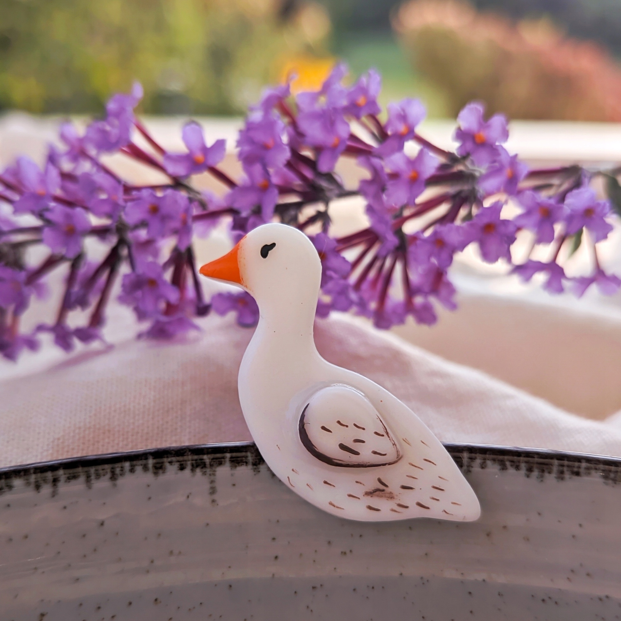 Pin připínáček s kachnou brož s husou pro milovníka ptáků a boho přírody