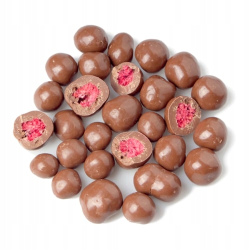 Lyofilizované maliny v mléčné čokoládě 1 kg