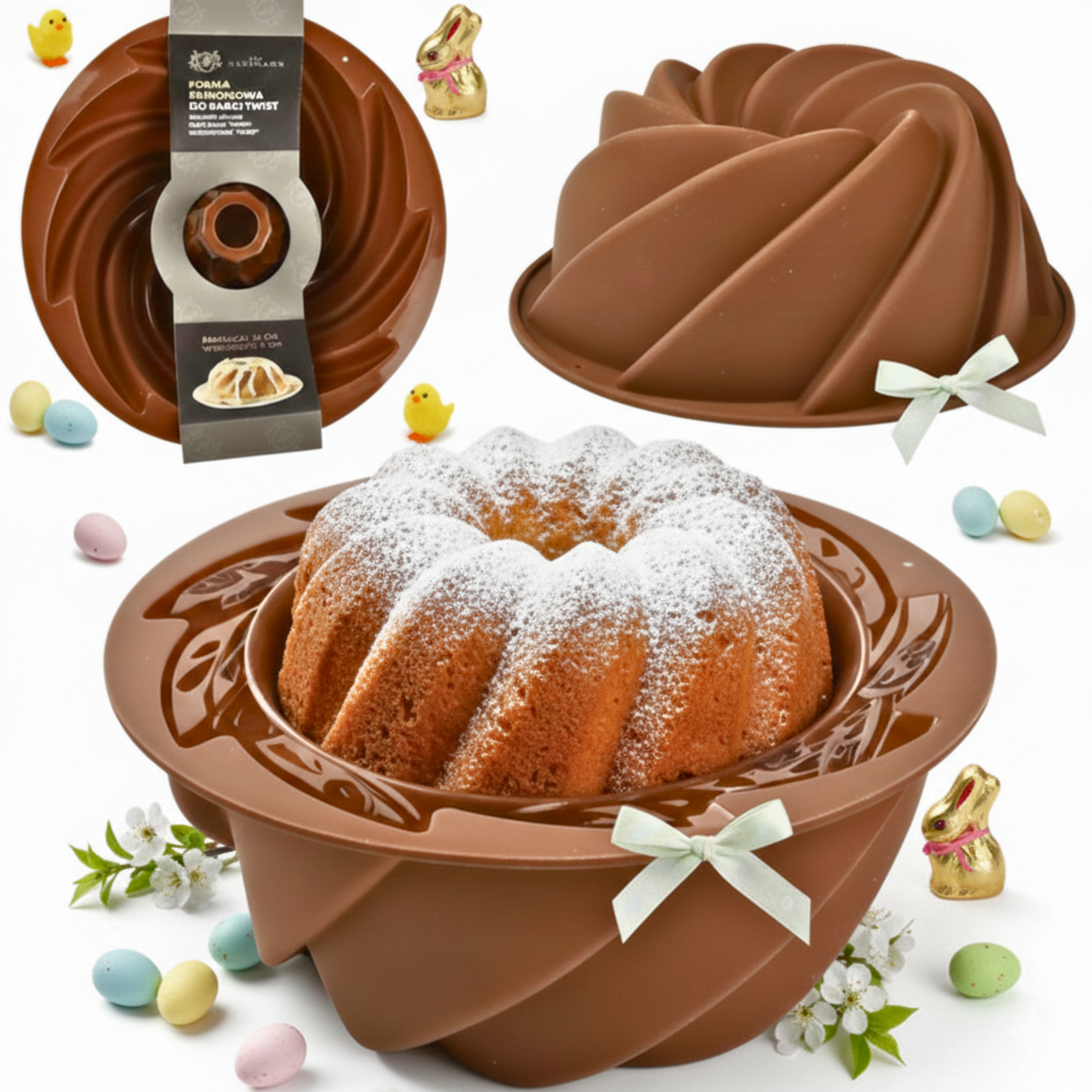 SILIKONOWA FORMA DO BABKI Z KOMINEM 15CM FOREMKA DO PIECZENIA CIASTA MAŁA