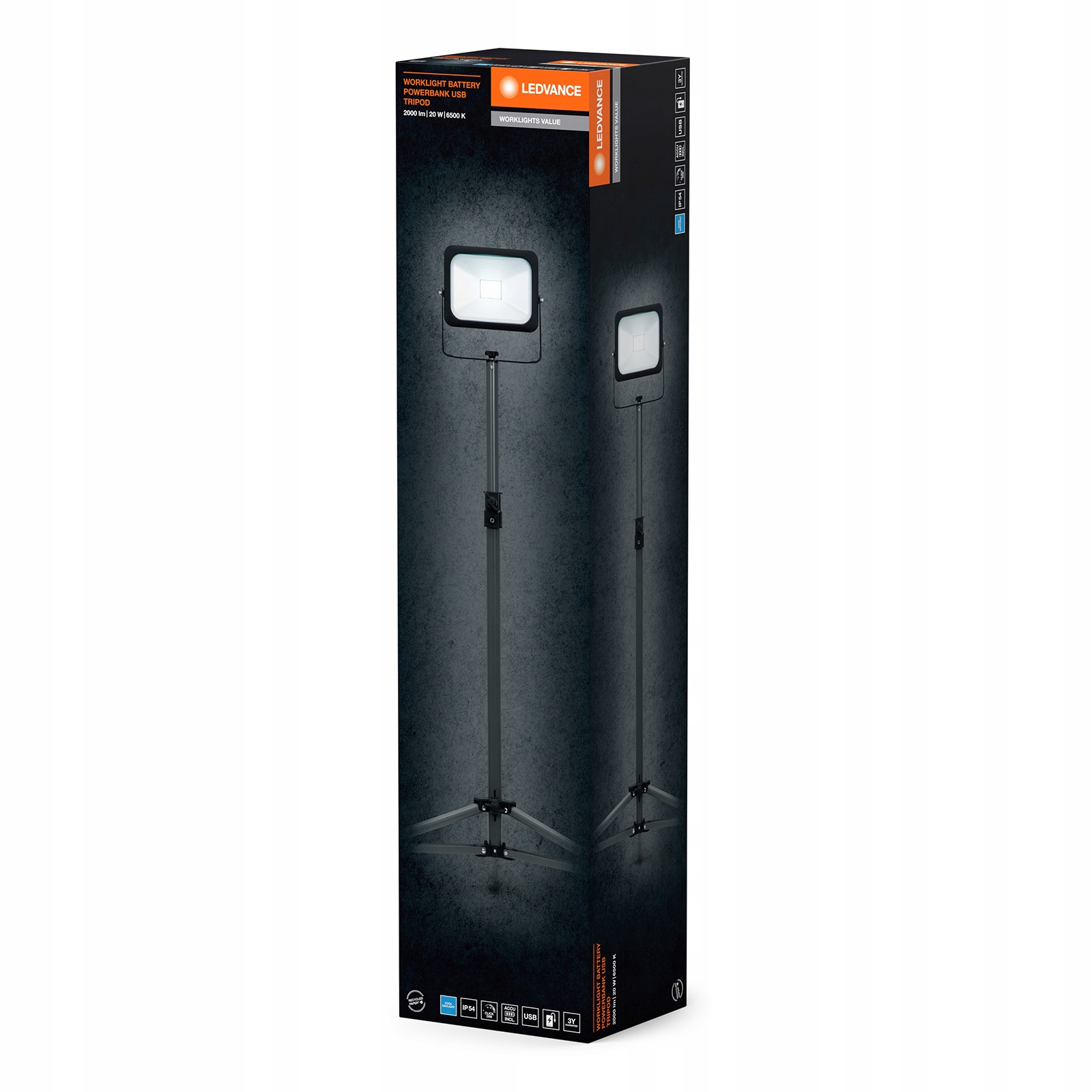 Naświetlacz LED Reflektor Halogen Lampa 20W Na Statywie Bateryjna LEDVANCE Kolor szary