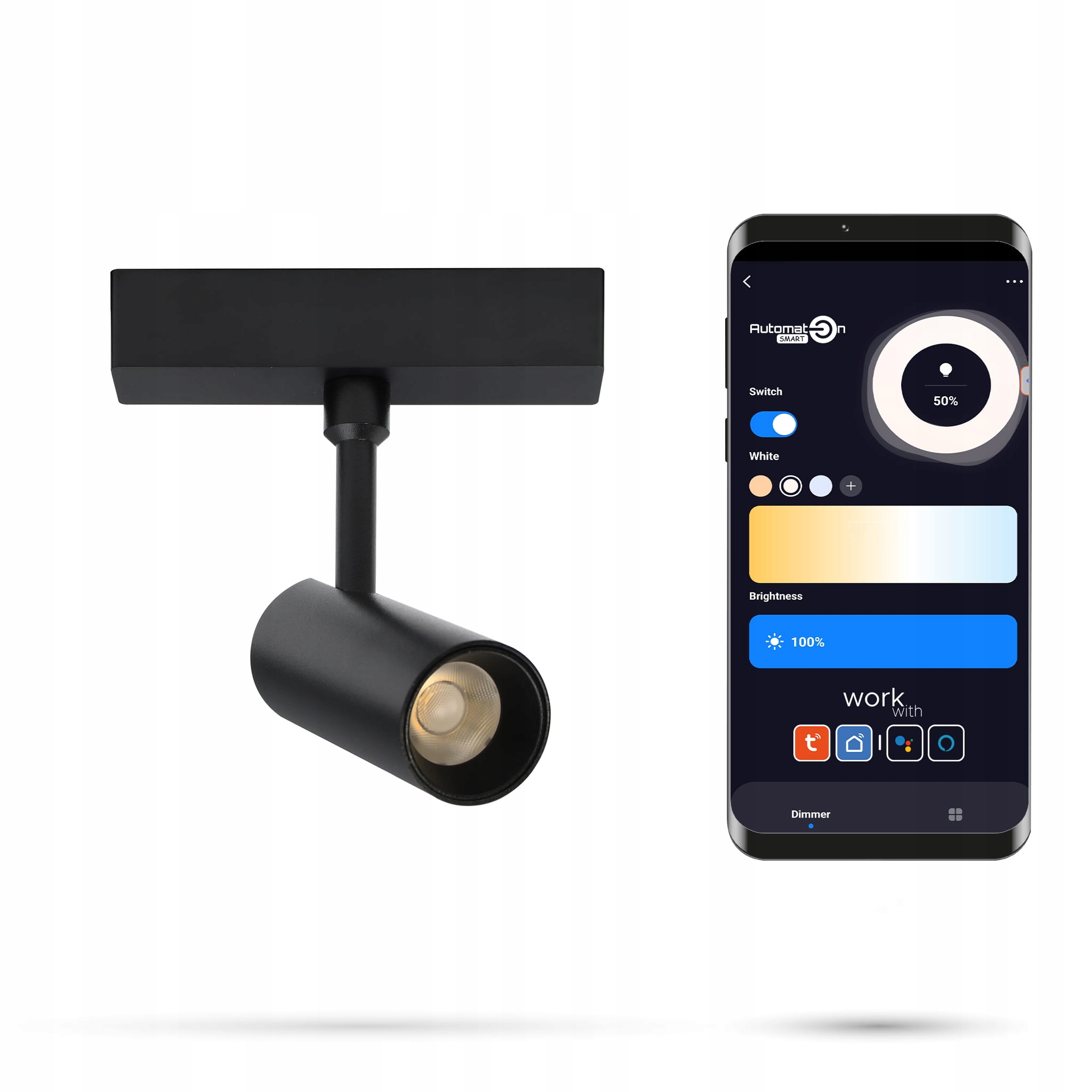 Reflektor Zigbee Tuya Track 6W DG6 Slim Track a FiberFLEX 48VDC 3000-6000K