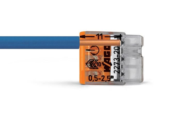 ZŁĄCZKA WAGO 2273-204 4x0,5-2,5 mm² 4 ZACISKI 1SZT Przekrój żyły 0.5-2.5 mm²