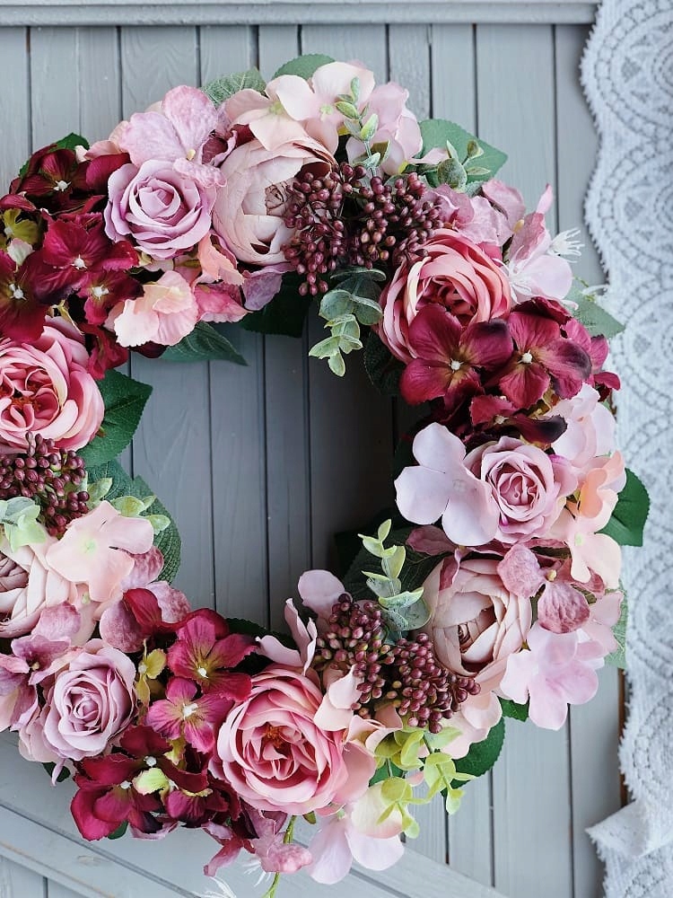 WIANEK NA DRZWI KWIATOWY WIENIEC STROIK 38 cm Marka inna