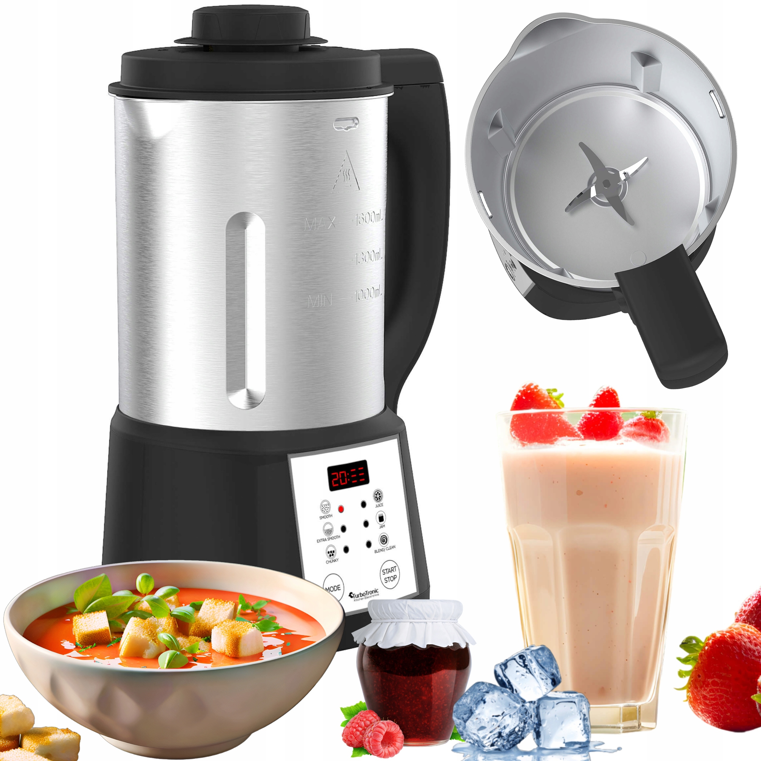 Blender Kielichowy Mikser Do Gotowania Zupy Zupowar Soup Maker 1,6L 1000W