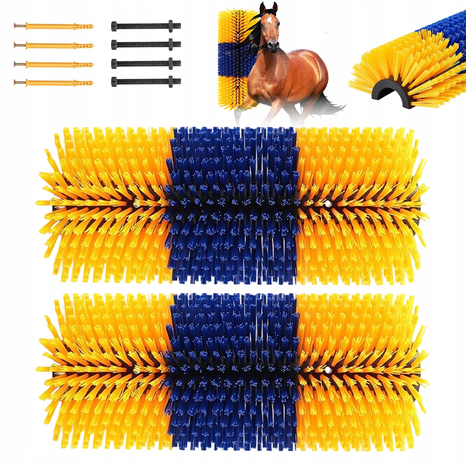 Půlkruhový Samočistící Kartáč Pro Hospodářská Zvířata 2 Kusy