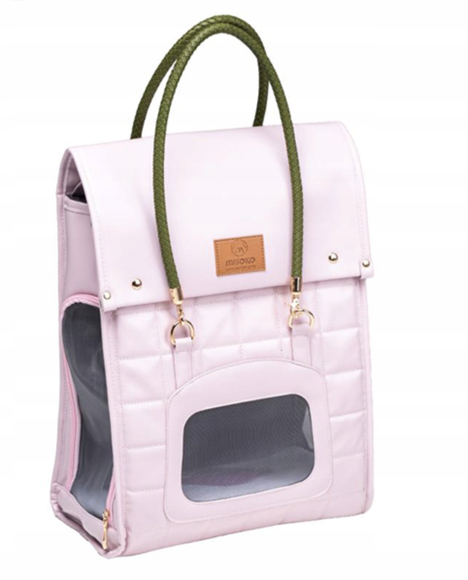 Levně Misoko Přepravka Batoh pro psy a kočky 33x16x40 cm, barva růžová