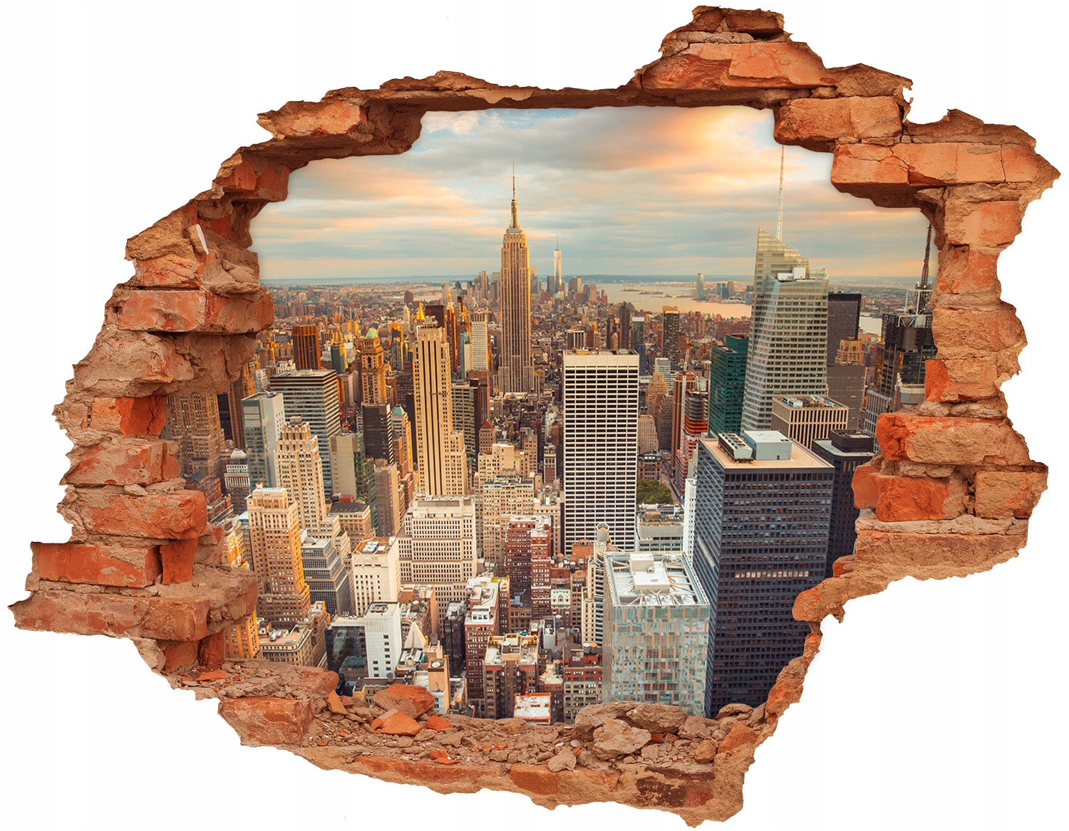 

Naklejka fototapeta 3D Nowy Jork lot ptaka 90x70