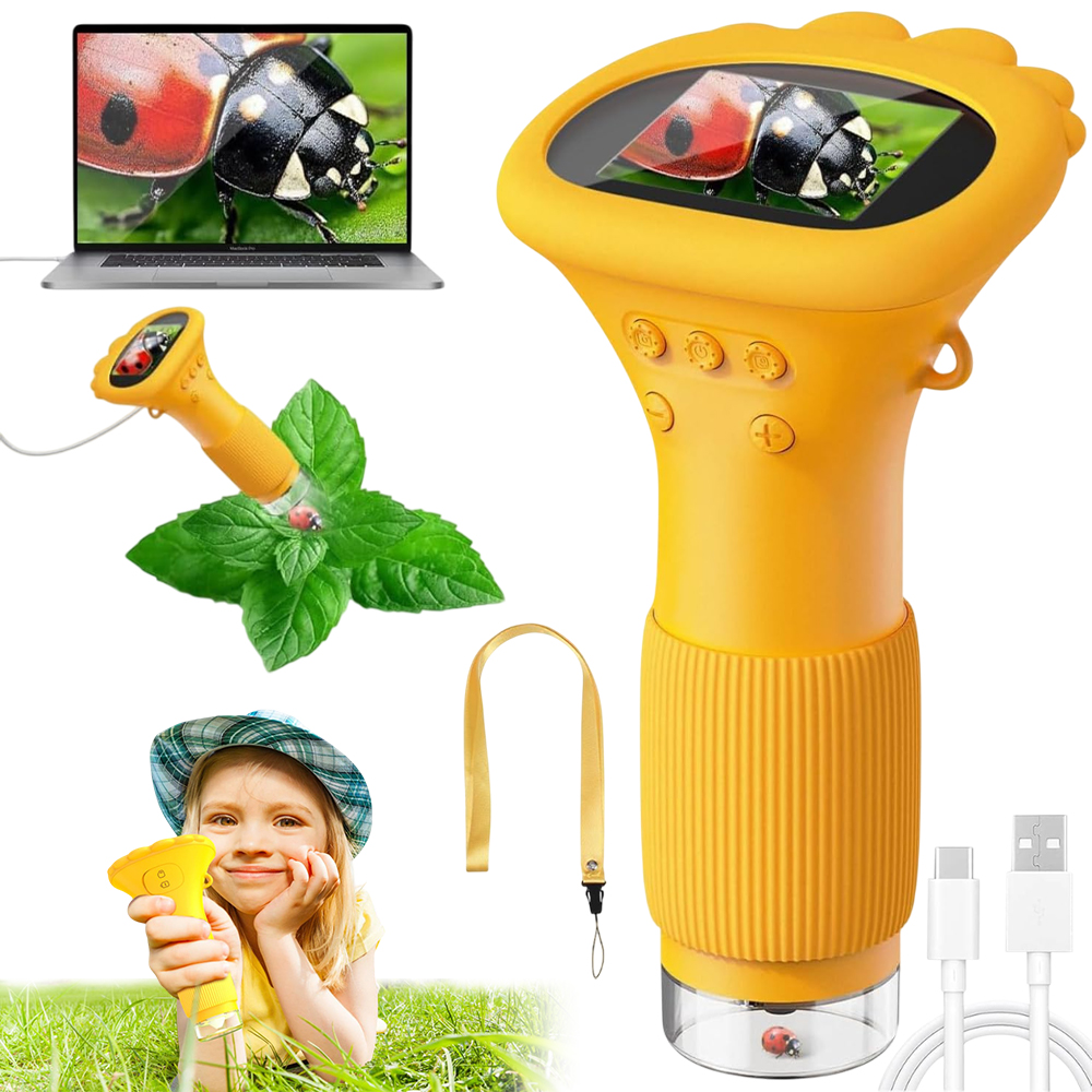 PRZENOŚNY MINIATUROWY MIKROSKOP 8 LED MINI CYFROWY MIKROSKOP DLA DZIECI