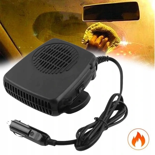 WENTYLATOR SAMOCHODOWY 12V PRZENOŚNY PODGRZEWACZ SAMOCHODOWY NA SZYBE 200W