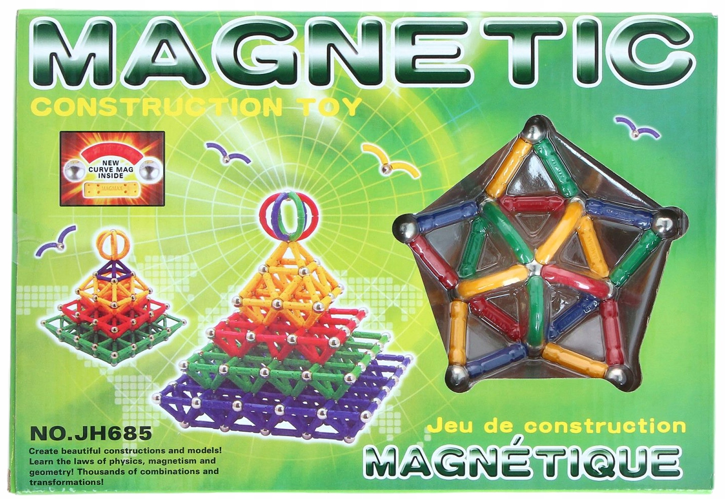 KLOCKI KONSTRUKCYJNE MAGNETYCZNE 68 EL MAGNETIC