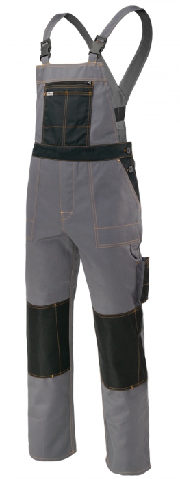 Spodnie ogrodniczki robocze monterskie wzmacniane GrandMaster szare 52
