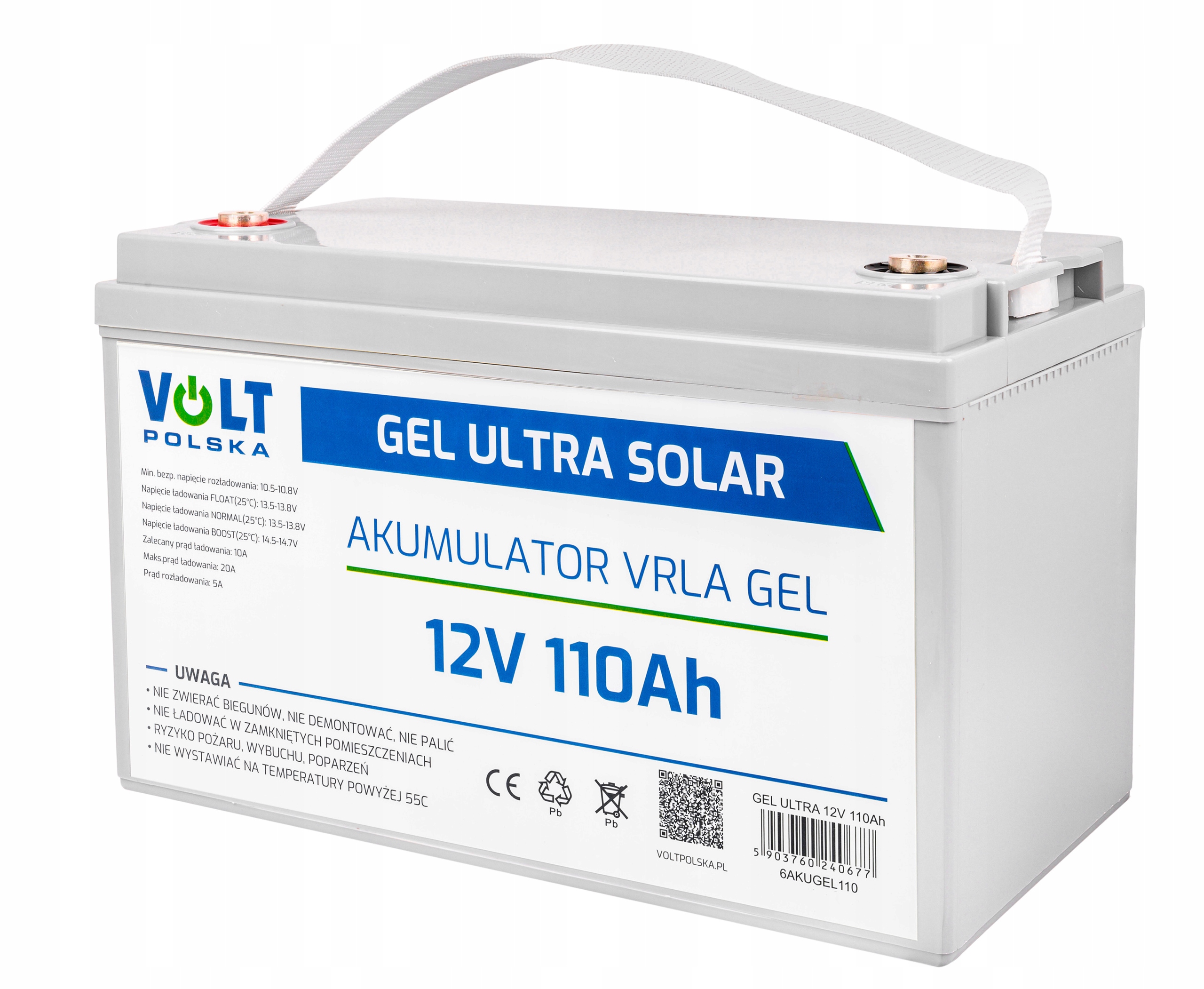 Akumualtor Żelowy 12V 110AH Gel Głębokiego Rozładowania Volt Polska Solarny