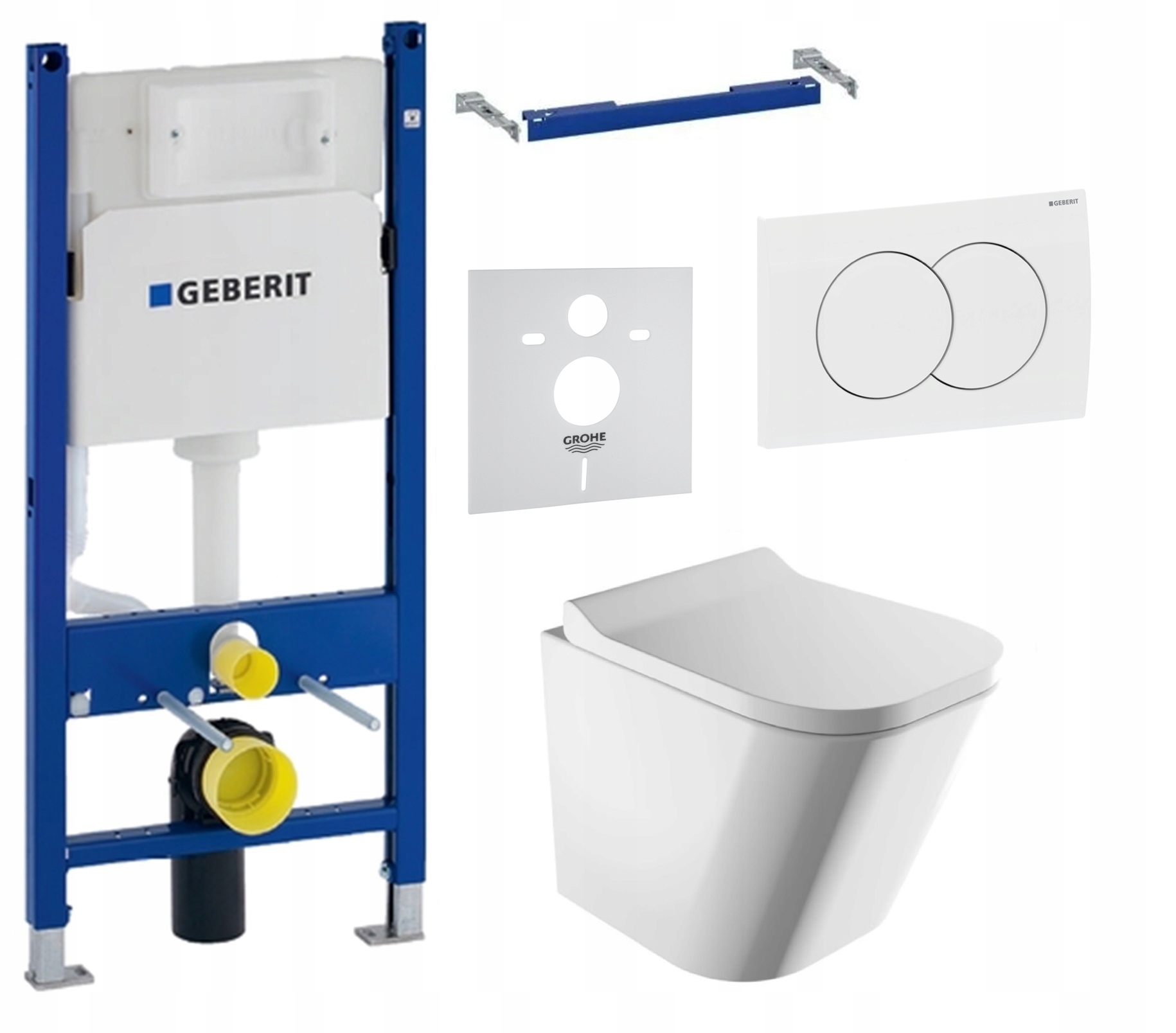 Podomietkový Wc set 7v1 s roštom Geberit Wc miska Silent Omnires tlačidlo
