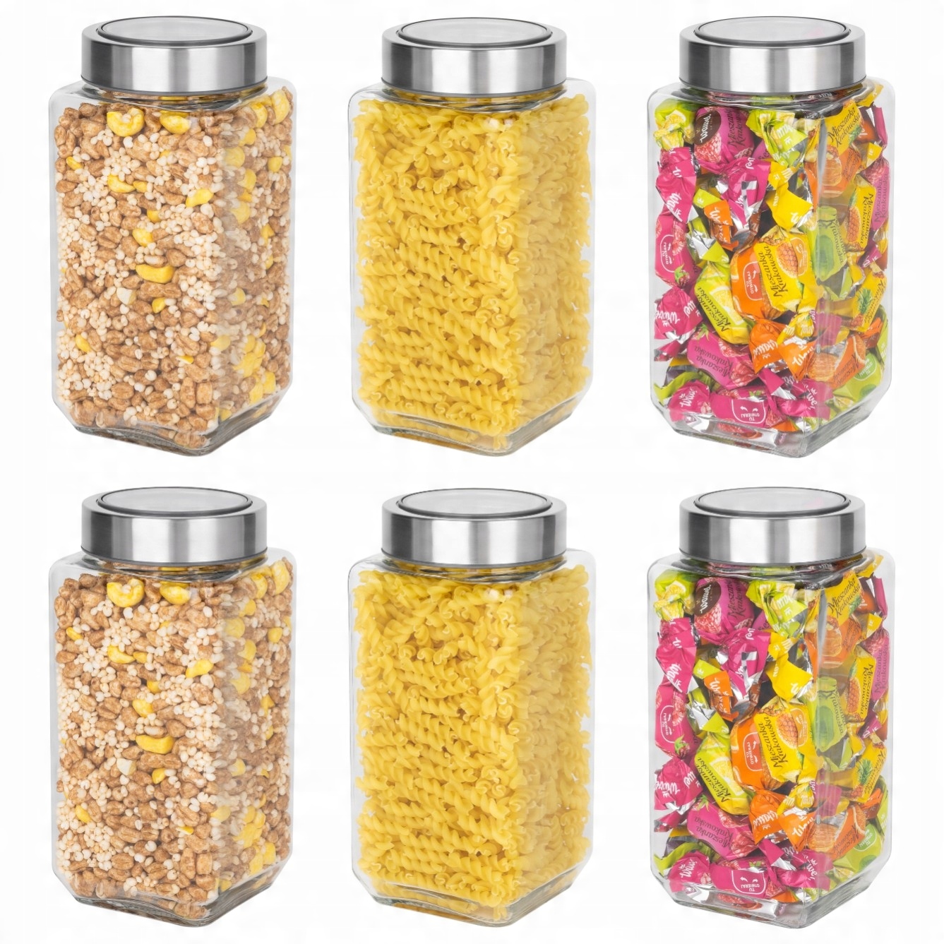 

Pojemnik Słoik Szklany Produkty Sypkie 1000ML 6SZT