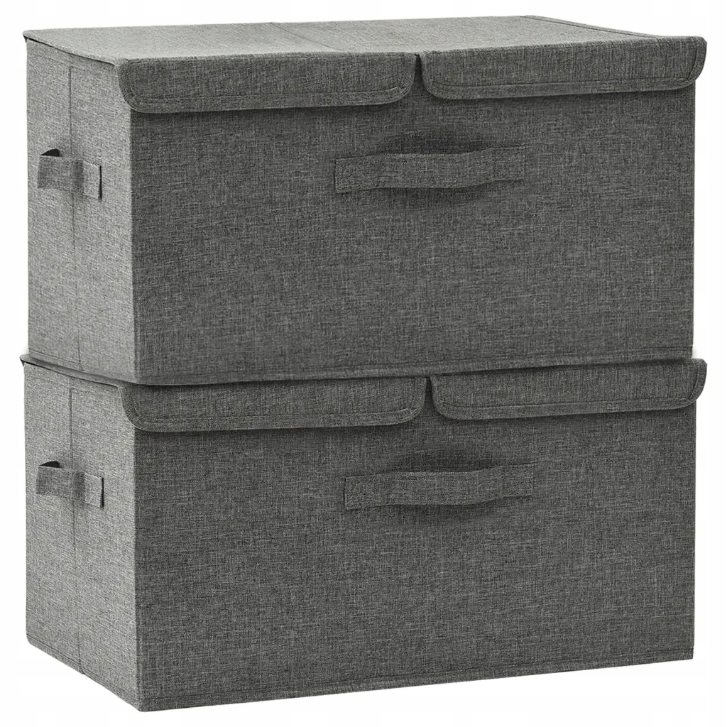 Úložné boxy 2 přihrádky 50x30x25 cm, antracitová barva