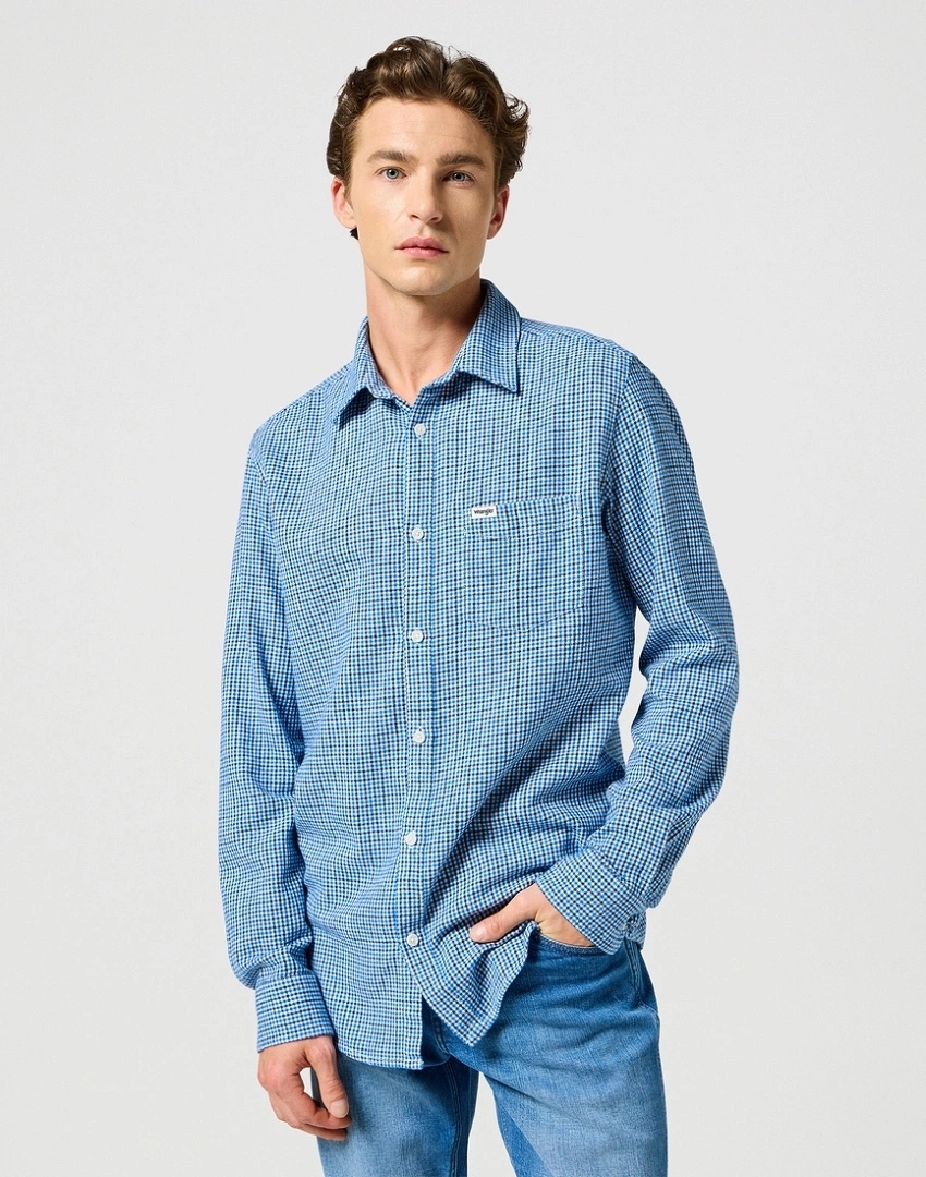 Pánská košile Wrangler 1PKT Shirt Wrangler Blue 112357232 M