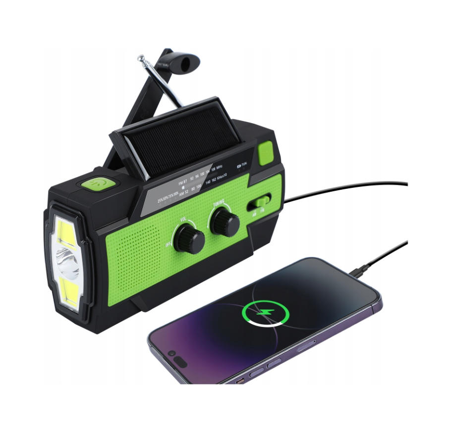 Síťové a bateriové rádio Am, Fm Efluky klikové rádio Usb, Am, Fm, Sos