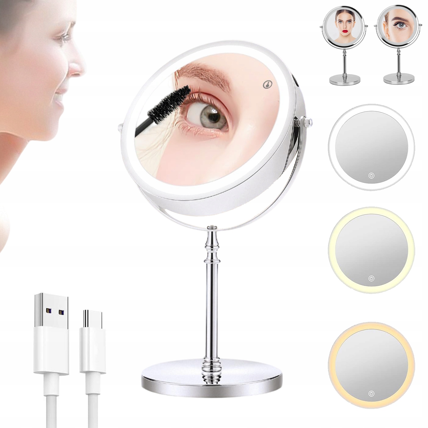 kosmetické Led podsvícené zrcadlo pro líčení zrcadlo oboustranné