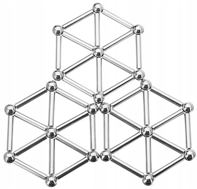 KULKI KLOCKI MAGNETYCZNE KONSTRUKCYJNE SREBRNE NeoCube 8 mm 63 elementy Liczba elementów 63 szt.