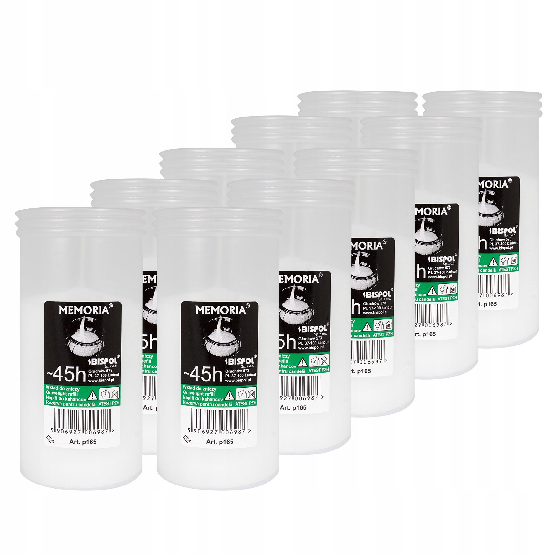 

Wkłady parafinowe zestaw 10 sztuk Memoria p165 45h