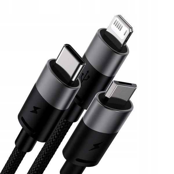 

Baseus Kabel 3W1 Usb Micro Lightning Usb-c 3.5A