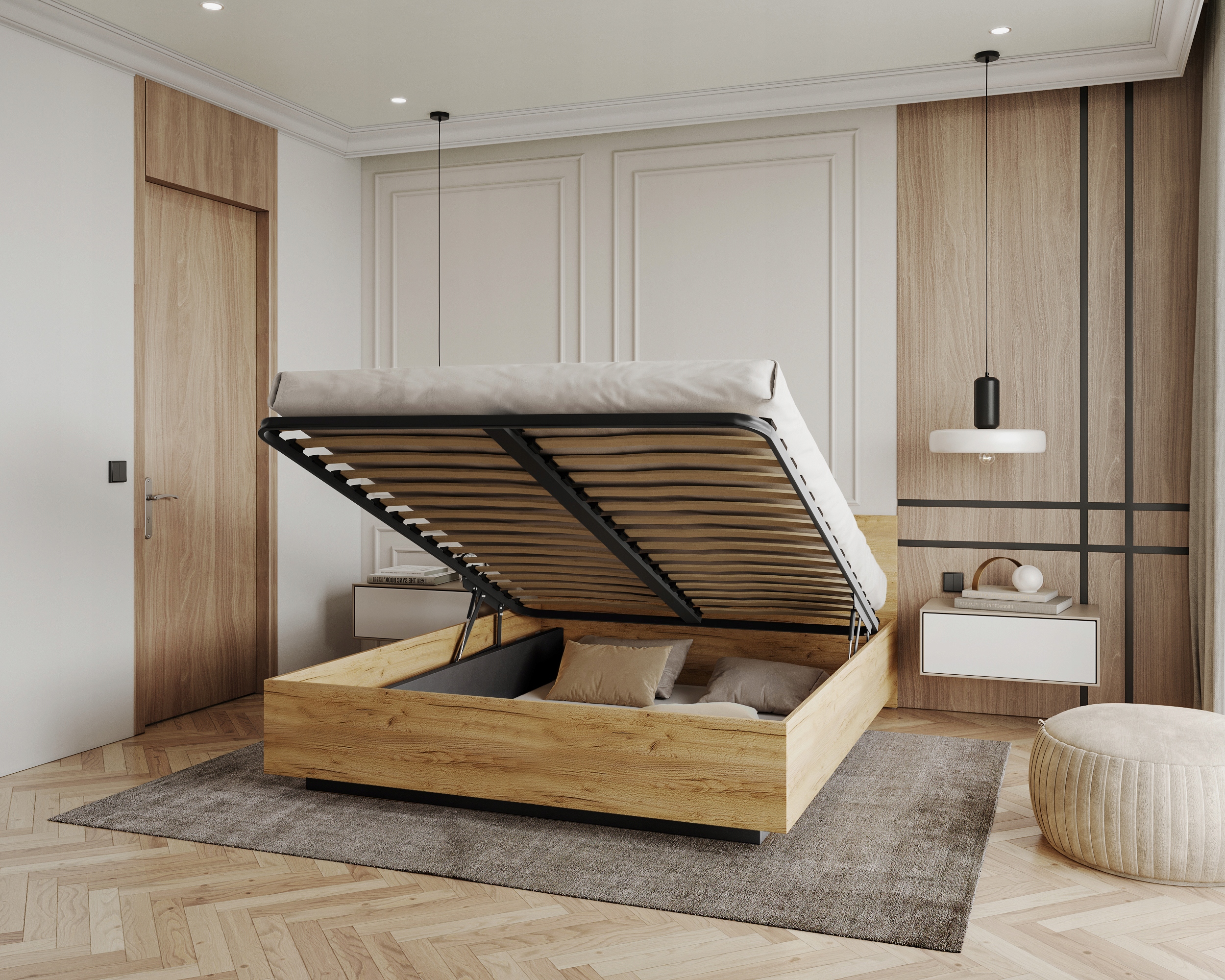 Levitující postel Peru 180x200 kovová konstrukce