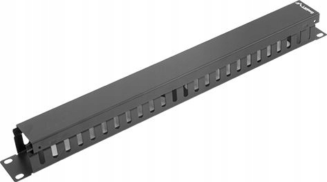 Lanberg Organizer kabli 1U z zaślepką do szaf 19'' Czarny (AK-1201-B)