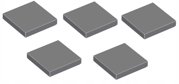 

Lego Płytka Kafelek Tile 2x2 Ciemny Szary 3068b x5