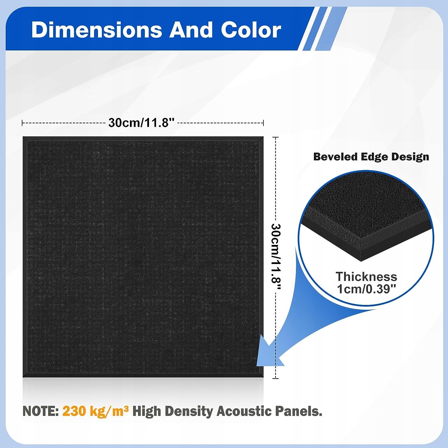 PANELE AKUSTYCZNE CZARNE SAMOPRZYLEPNE 12X 30X30X1 PREMIUM Model BLA12