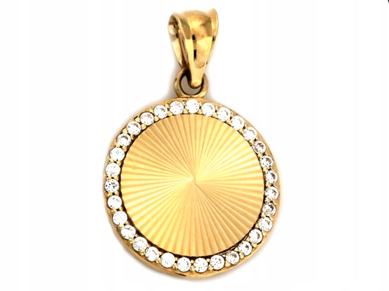 

Złota przywieszka 585 kółeczko z cyrkoniami 14kt