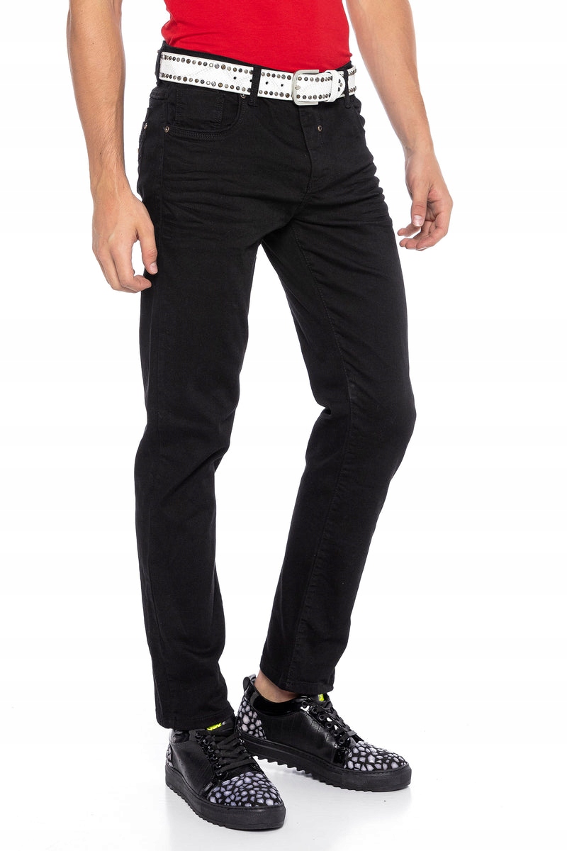 Cipo baxx elastické džínové kalhoty černé CD199A 31/34
