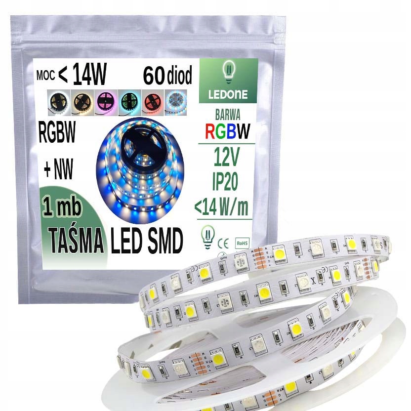 

Taśma Led Rgbw Neutralna 5050 IP20 300diod 1mb