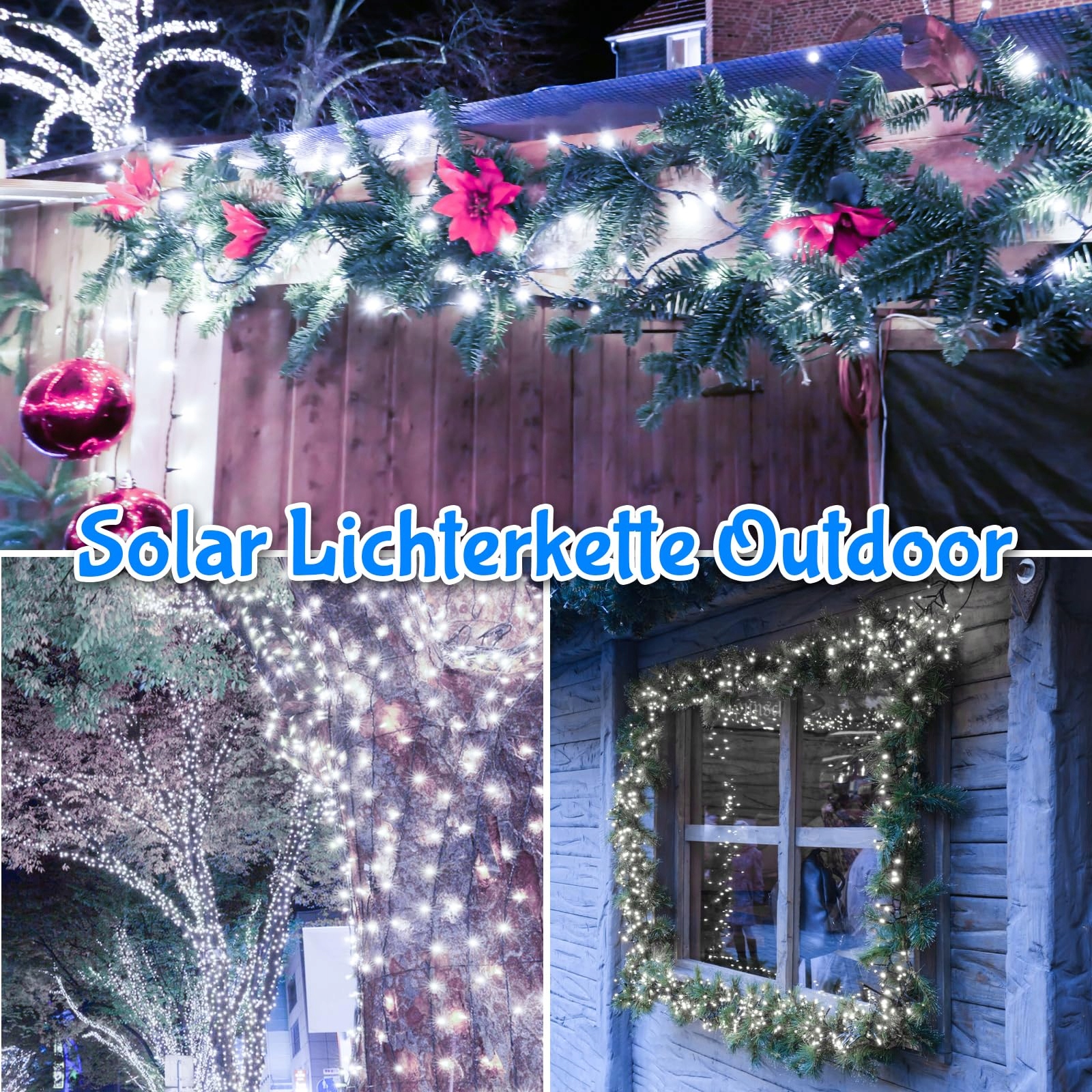 ETOPGO GIRLANDA SOLARNA LAMPKI WODOODPORNE ŁAŃCUCH ŚWIETLNY 12M 120LED — miniatura 7