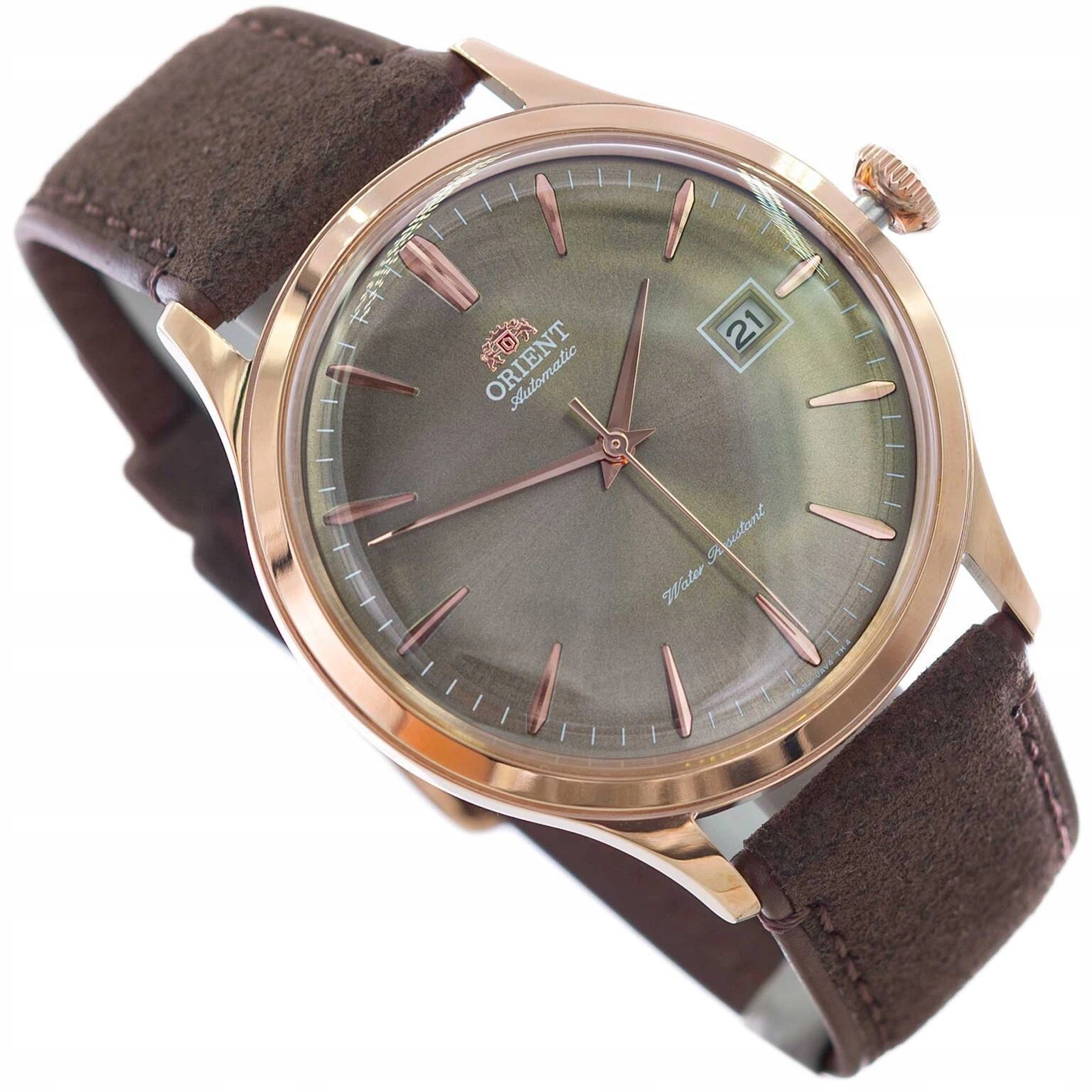 Pánské Hodinky Orient RA-AC0P04Y30B Bambino Automatic Hnědé Na Řemínku Data