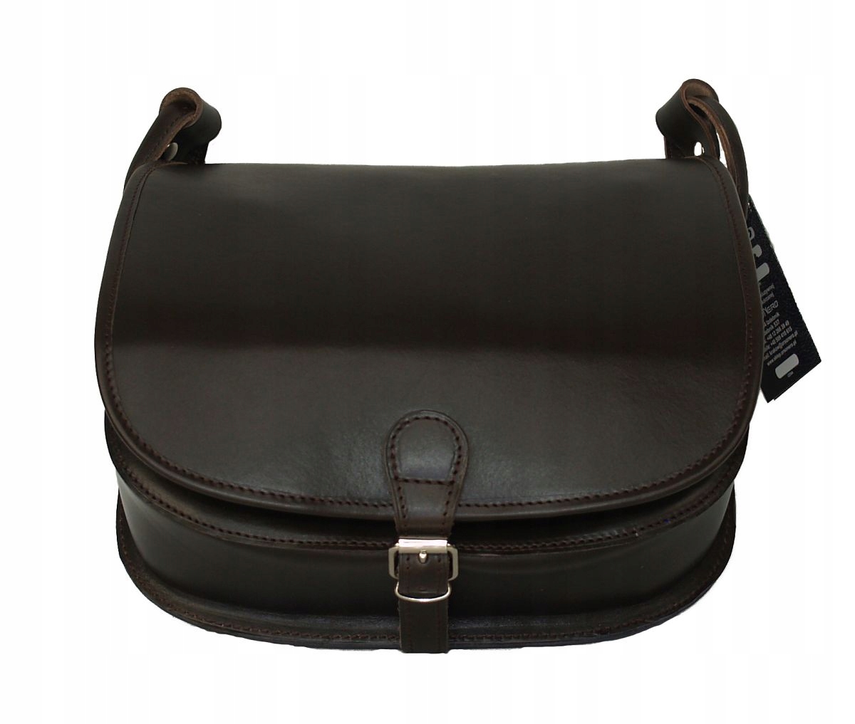 Dámská kabelka přes rameno kožená juchtově hnědá tmavá, styl a kvalita z Polska!