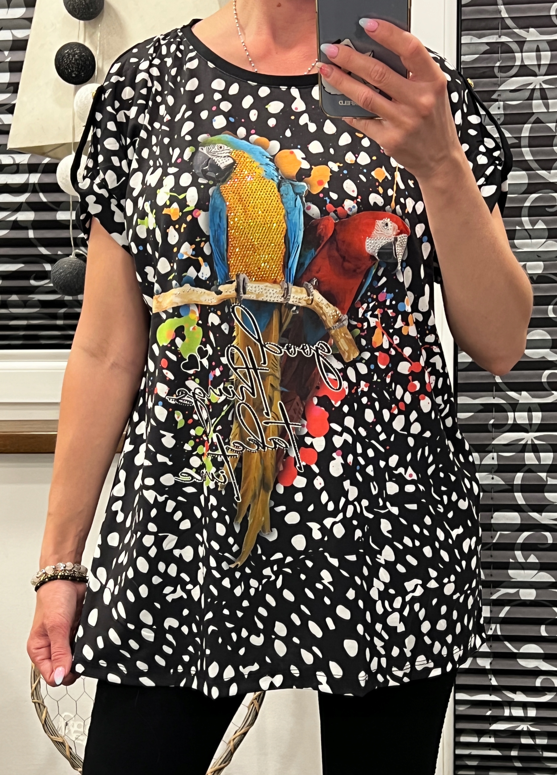 

Wawa Śliczna Bluzka Letnia Tunika Oversize 44-48