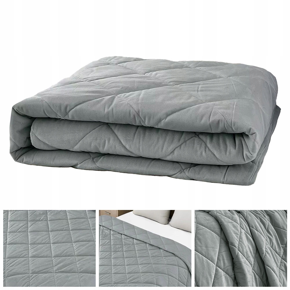 Hrubá Přikrývka na postel 200x220 prošívaná se stříbrnými částečkami kapa