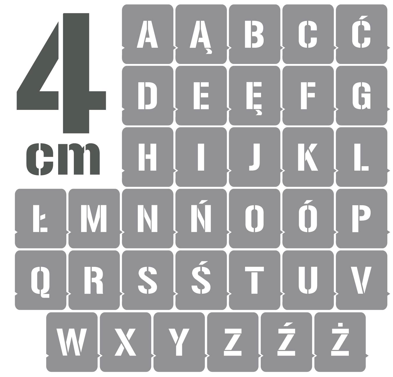 

Szablony malarskie Litery 4cm /wielorazowe/