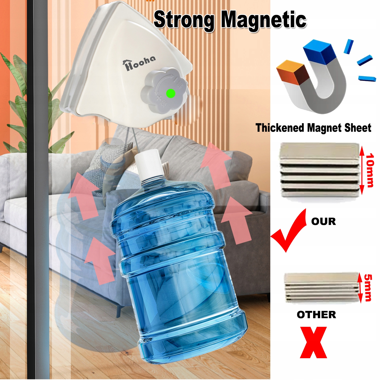 DWUSTRONNA MYJKA DO MYCIA OKIEN Z DWOMA SZYBAMI MAGNETYCZNA MYJKA 3-26mm Marka Hooha