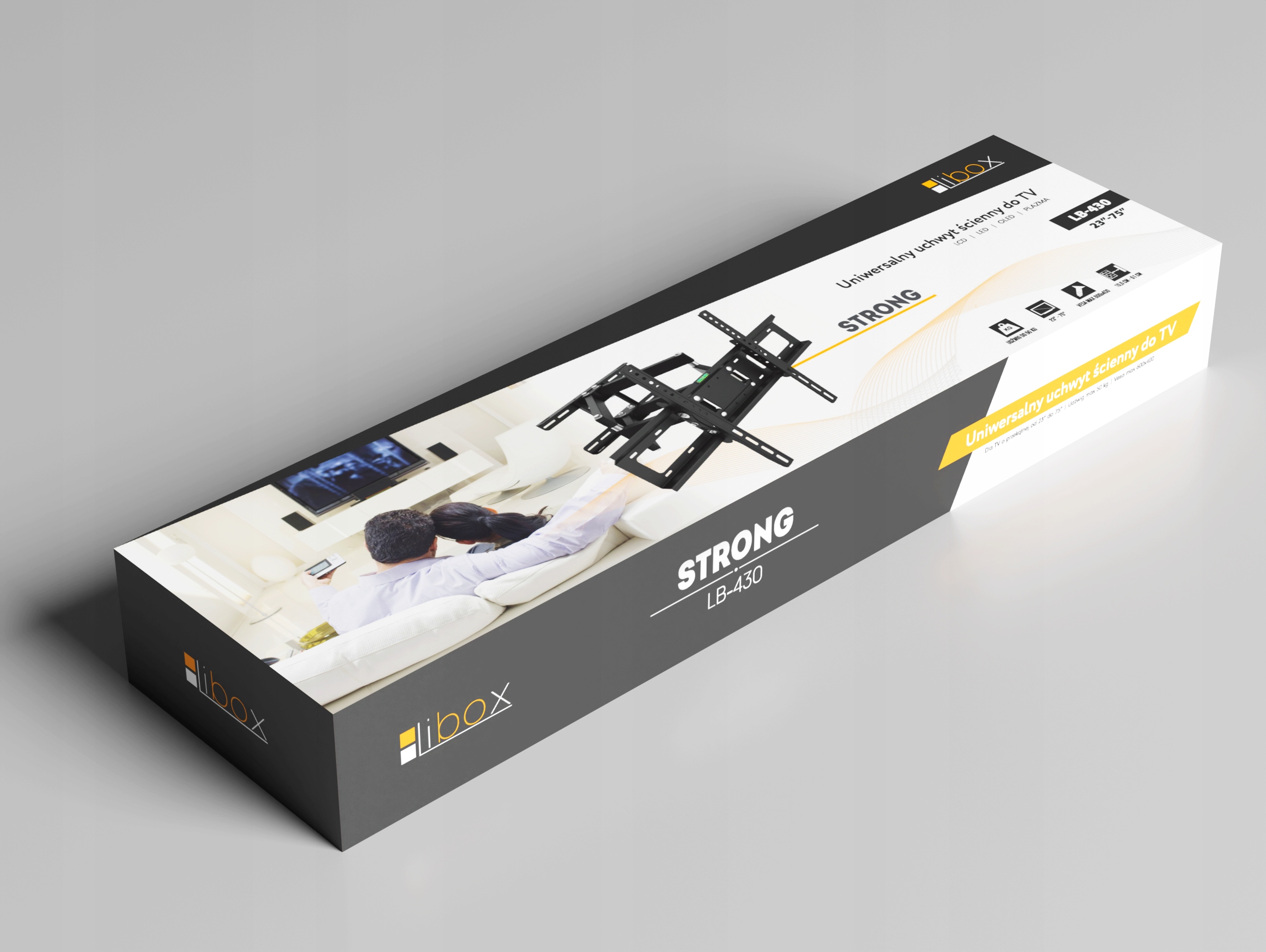 MOCNY OBROTOWY UCHWYT TV WIESZAK TELEWIZORA 23-70 Marka Libox