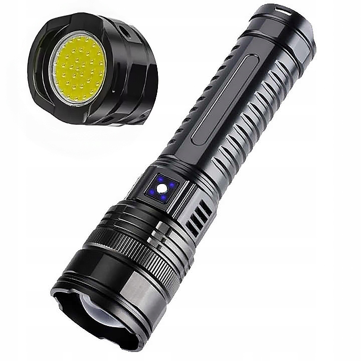Výkonná Led Laserová Dálková Svítilna 2v1 Xpe Cob Power-Bank 2000 m Usb-c