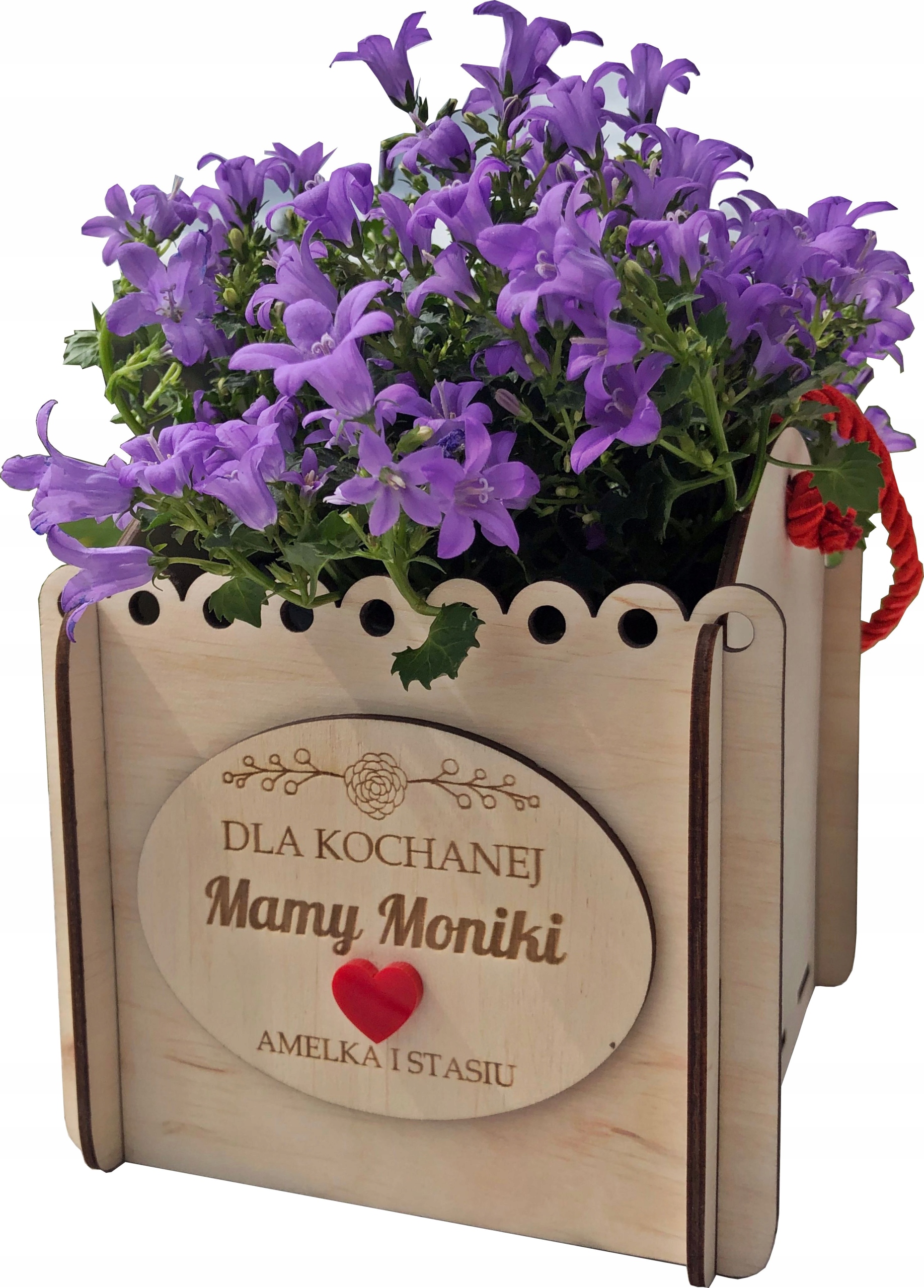 

drewniana Doniczka osłona dzień Mamy Matki