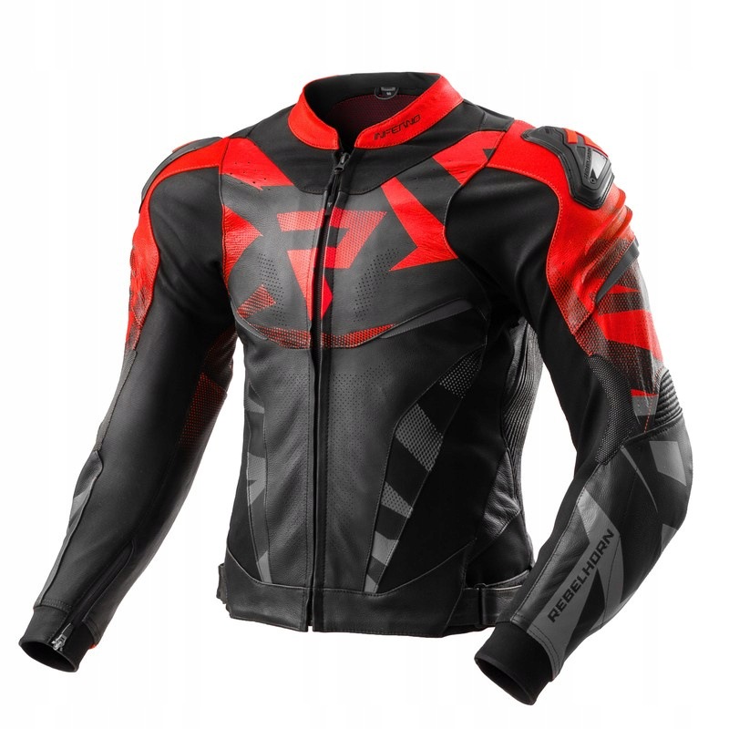 Motocyklová bunda Rebelhorn Inferno Black Fluo Red veľ. 52