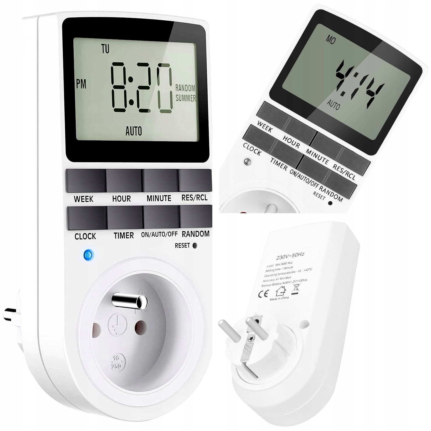 TIMER WYŁĄCZNIK WŁĄCZNIK CZASOWY PROGRAMATOR ELEKTRONICZNY CYFROWY 3680W