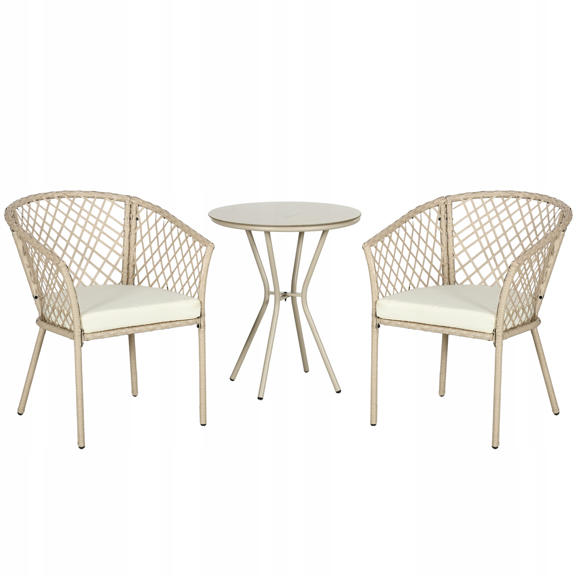 Sada Záhradných Mabli Technorattan 3-DIELNE Kreslá S Vankúšmi Stolík